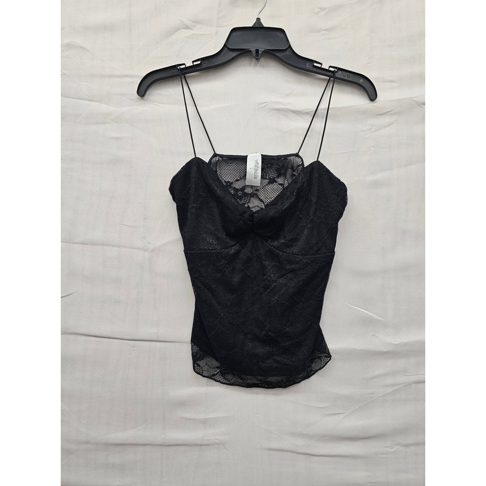 Wild Fable Black Floral Lace Cowl Neck Cami Top NWT Size Small WFT1167J